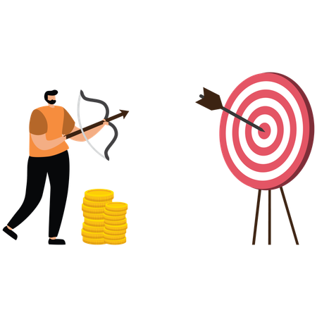 Develop business plan to achieve target, build stair to success or career growth, action plan or effort to reach goal, motivation to reach target concept, businessman building stair to reachs  Illustration