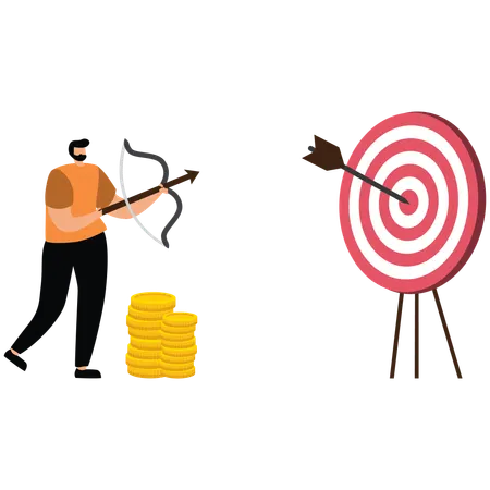 Develop business plan to achieve target, build stair to success or career growth, action plan or effort to reach goal, motivation to reach target concept, businessman building stair to reachs  Illustration