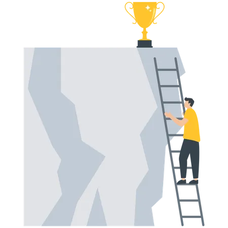 Develop career route or create to achievement way Illustration