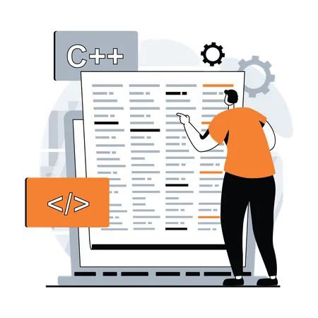 Developer checking code  Illustration