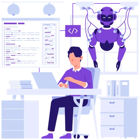 Developer codes for developing robot  Illustration