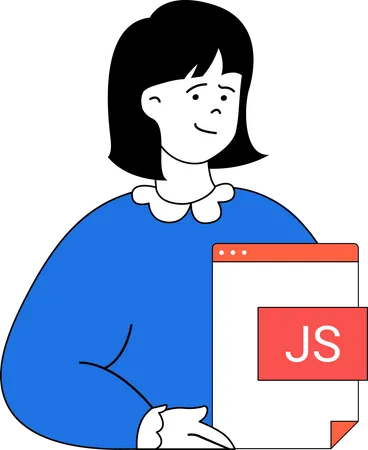 Developer codes in Javascript language  イラスト