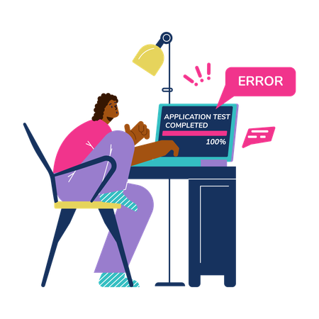 Developer creating mobile app software  Illustration