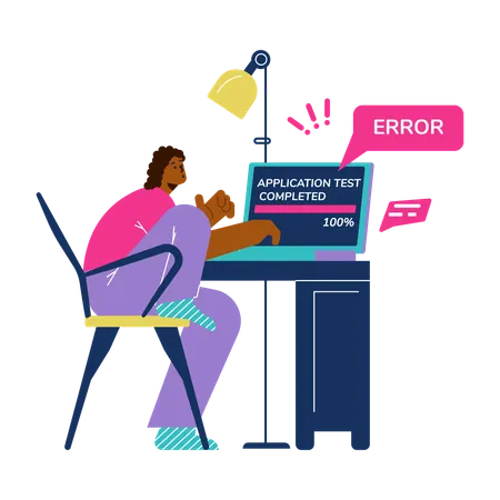 Developer creating mobile app software  Illustration