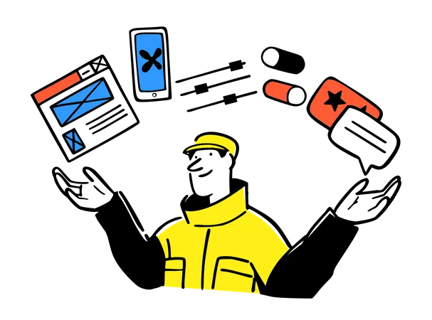 Developer designing software  Illustration