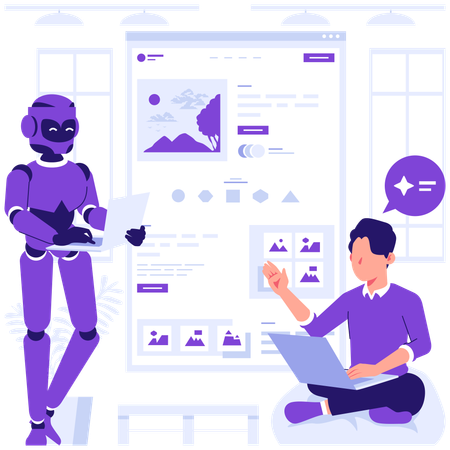 Developer designing website  Illustration