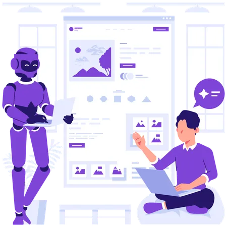 Developer designing website  Illustration