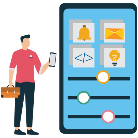Developer Developing an Android App  Illustration