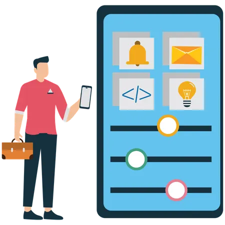 Developer Developing an Android App  Illustration