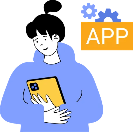 Developer doing app development  Illustration