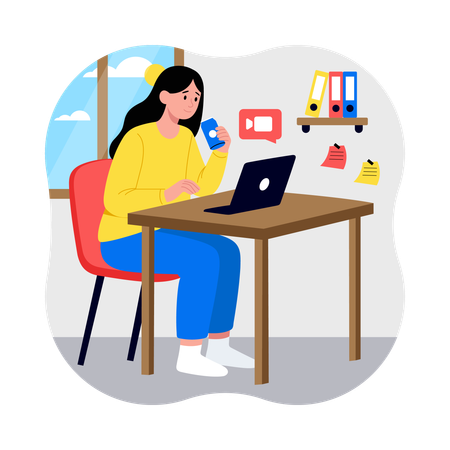 Developer doing App Testing  Illustration