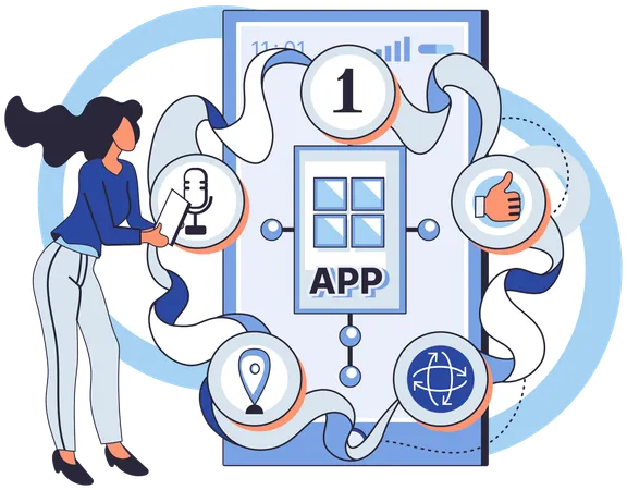 Developer doing app testing  Illustration