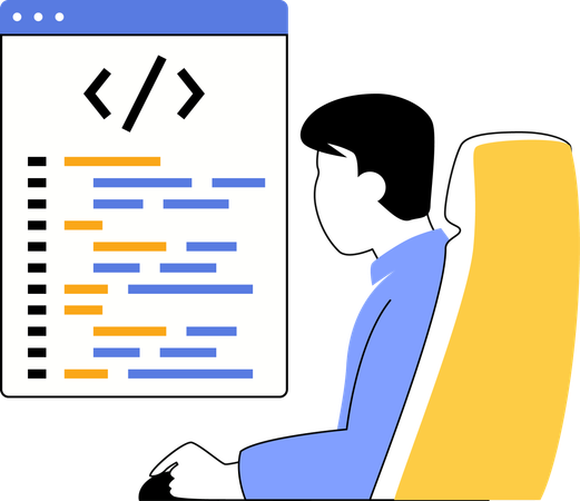 Developer doing coding  Illustration