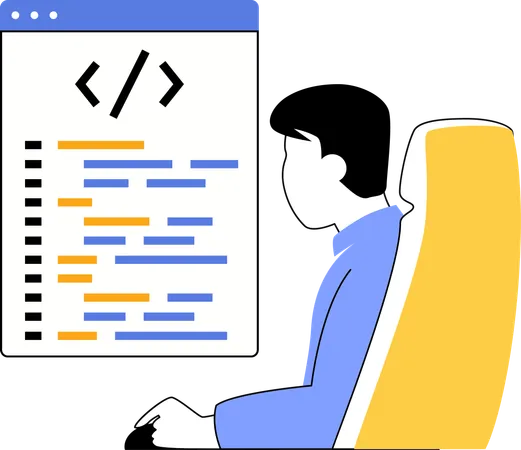 Developer doing coding  Illustration