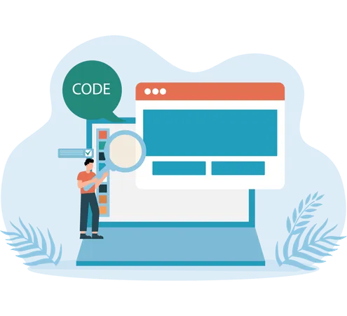Developer doing Coding verification  Illustration