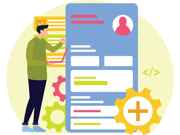 Developer doing Product Testing  Illustration