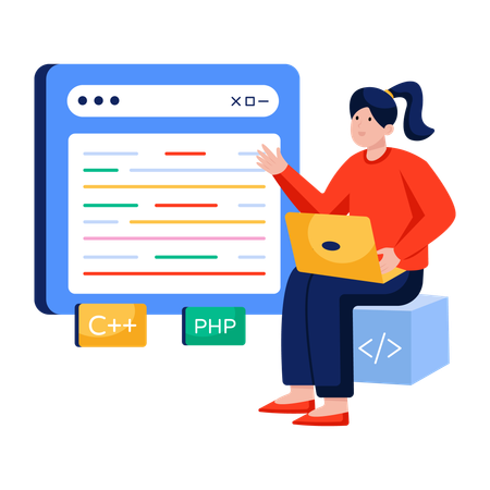Developer doing Web coding  Illustration