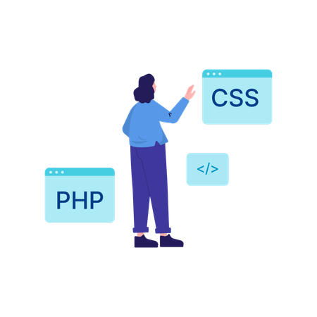 Developer doing web development  Illustration