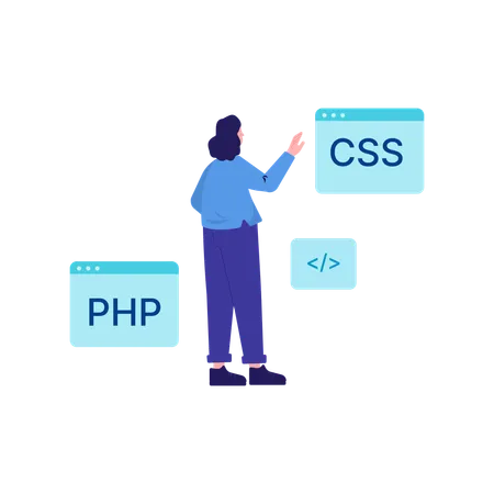 Programing Language Without Face Character Illustration You Can Use It For Websites And For Different Mobile Application Illustration