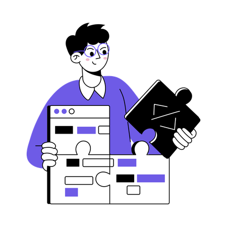 Developer doing Web Development  Illustration