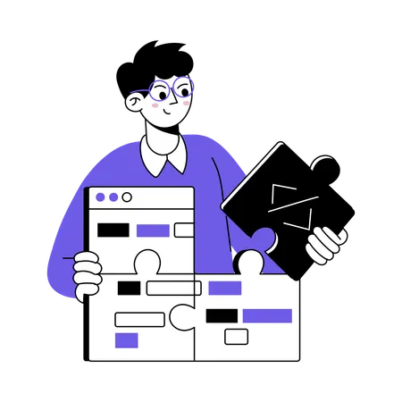 Developer doing Web Development  Illustration