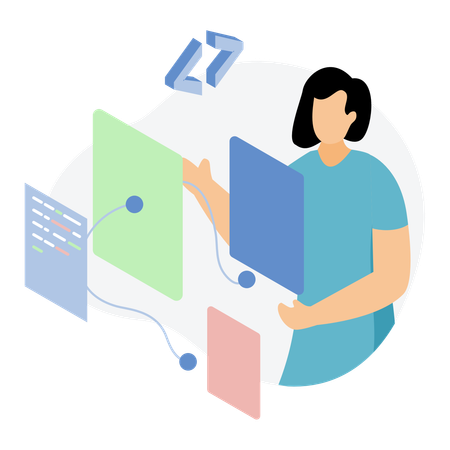 Developer doing web development  Illustration