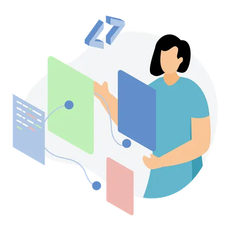 Developer doing web development  Illustration