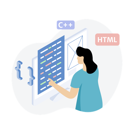 Developer doing web development  Illustration