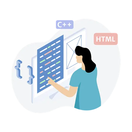 Developer doing web development  Illustration