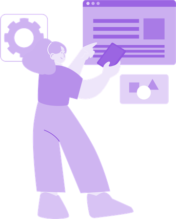Developer doing Web Research  Illustration