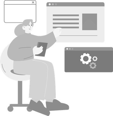 ウェブサイト開発を行う開発者  イラスト