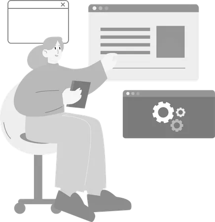 Developer doing Website Development  Illustration