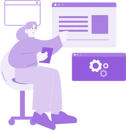 Developer doing Website Development  Illustration