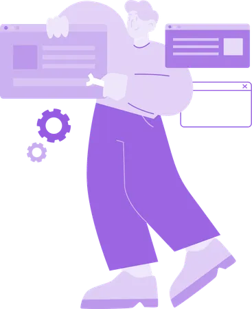 Developer doing Website Maintenance  Illustration