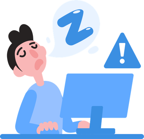 Developer Fall Asleep On Work  Illustration