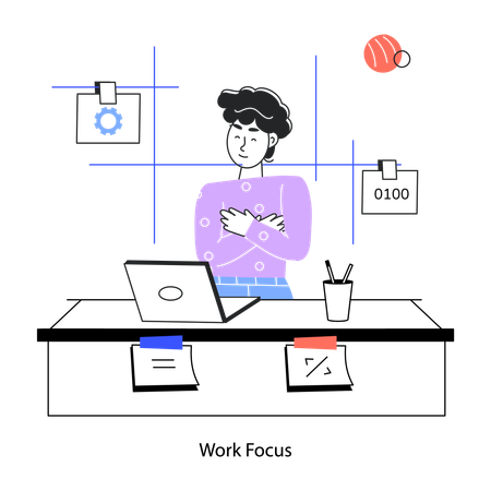 Developer Focusing On Programming  Illustration