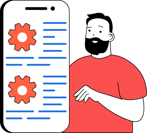 Developer is doing web monitoring  Illustration