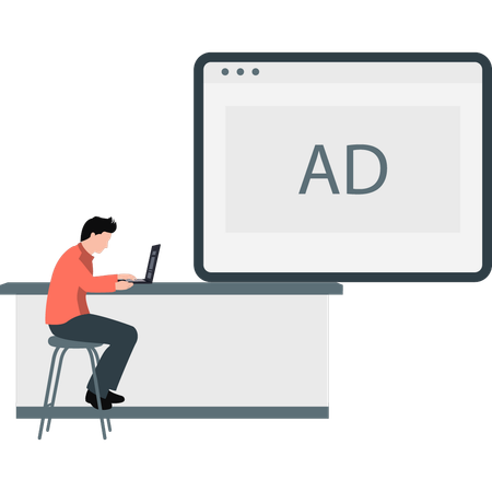 Developer making marketing ad  Illustration