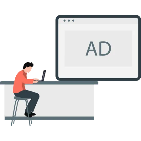 Developer making marketing ad  Illustration