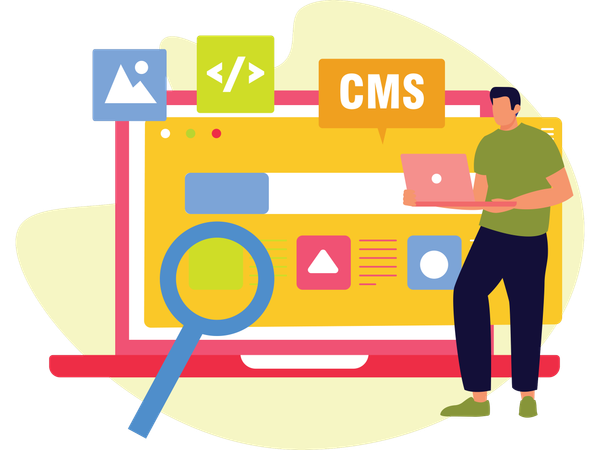 Developer Manage Website  Illustration