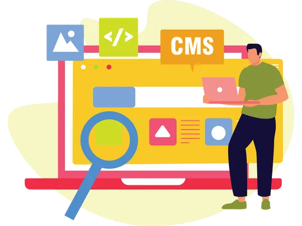 Developer Manage Website  Illustration