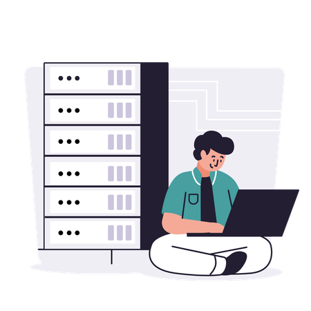 Developer Managing  Server data  Illustration