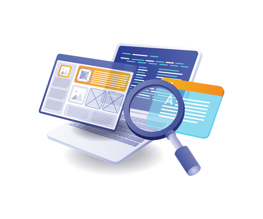 Developer programmer web layout analysis  Illustration