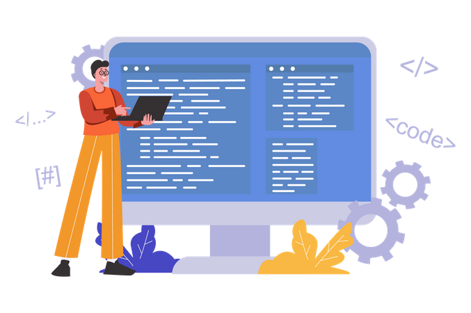 Developer programming  Illustration