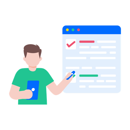 Developer reviewing code  Illustration