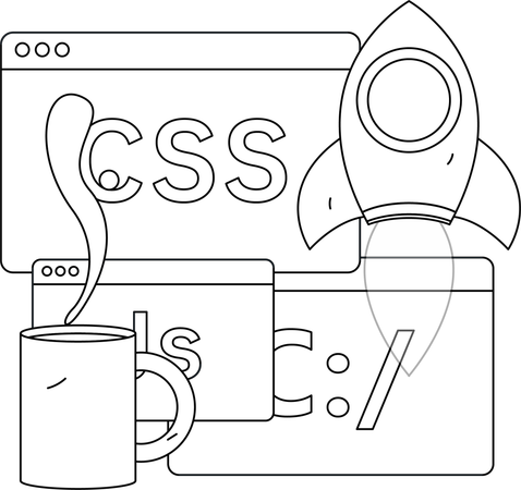 Developer team working on project  Illustration