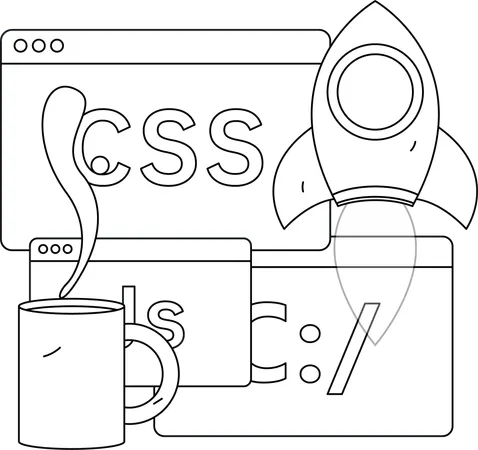 Developer team working on project  Illustration