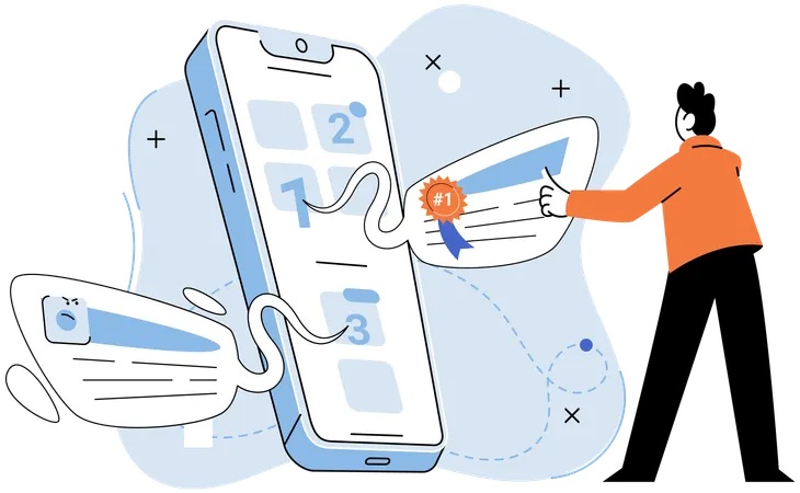 Developer testing app for new features and functionalities  Illustration