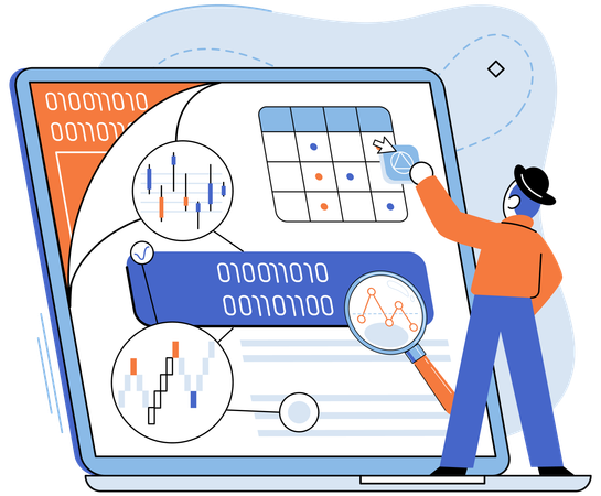 Developer testing app performance  Illustration