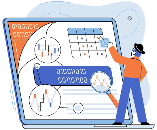 Developer testing app performance  Illustration